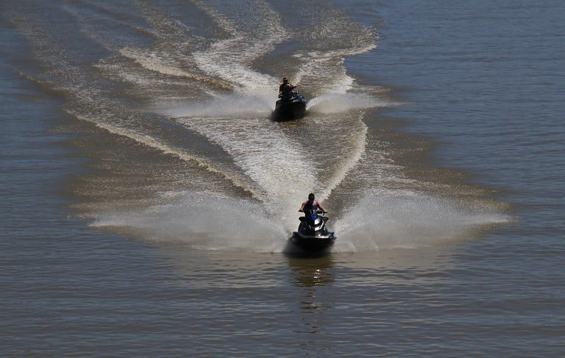 Jet Skiing in dal lake
