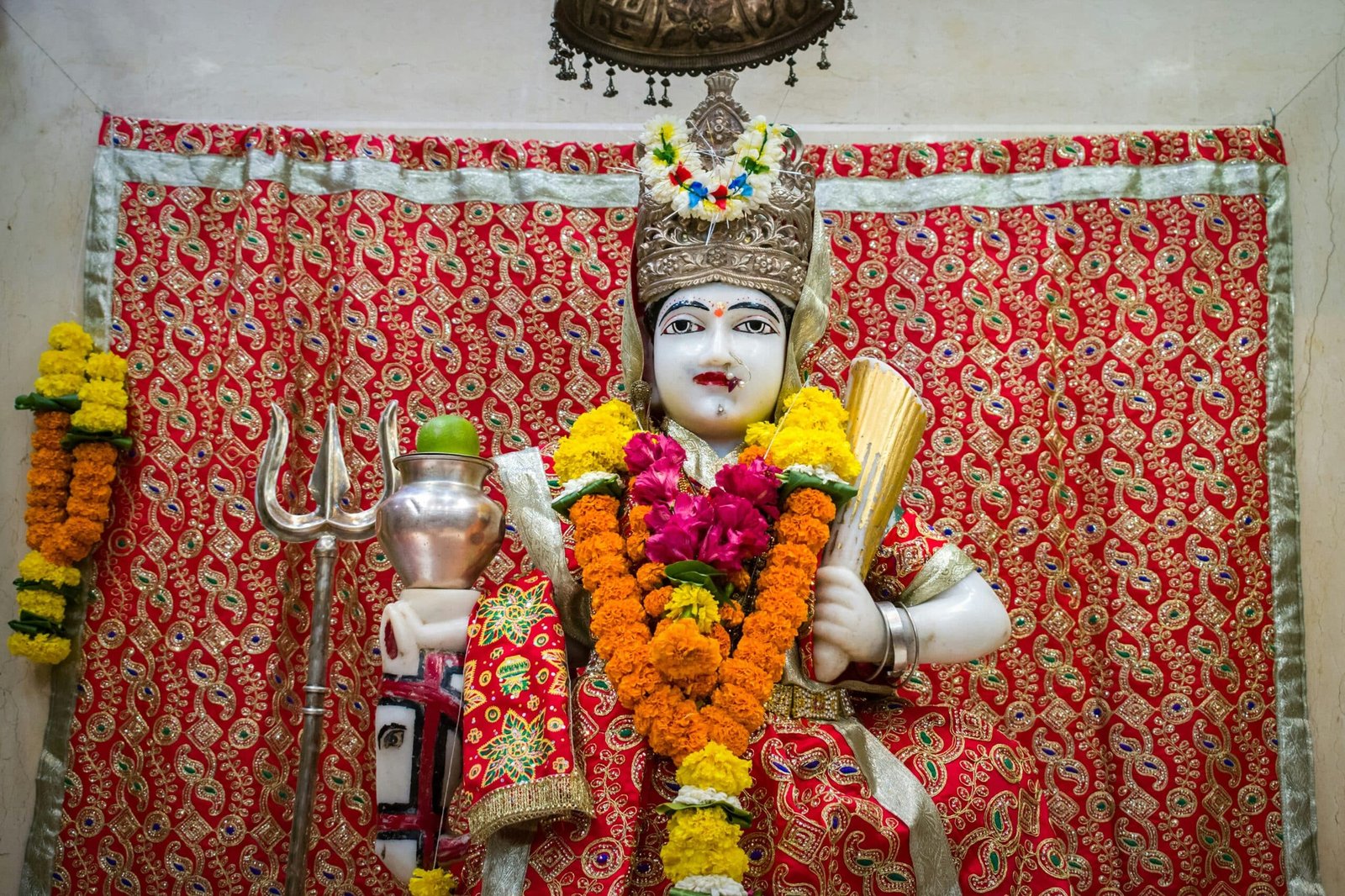 Decorated idol in Gyephang Temple, Himachal Pradesh