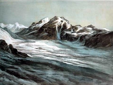 Snow-covered peaks and glaciers at Saser La Pass