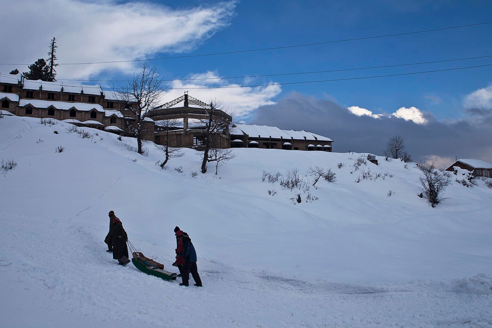 snow sledging