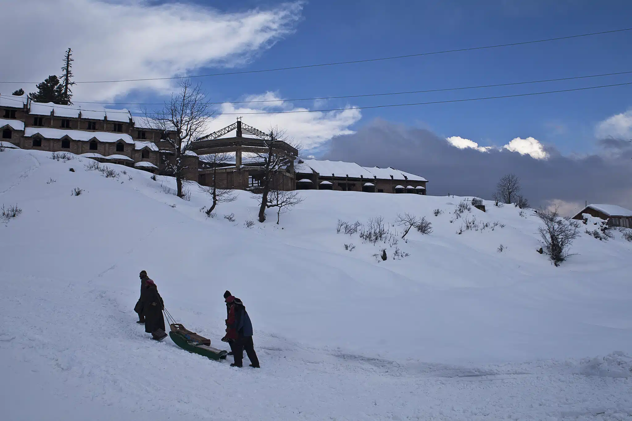 snow sledging