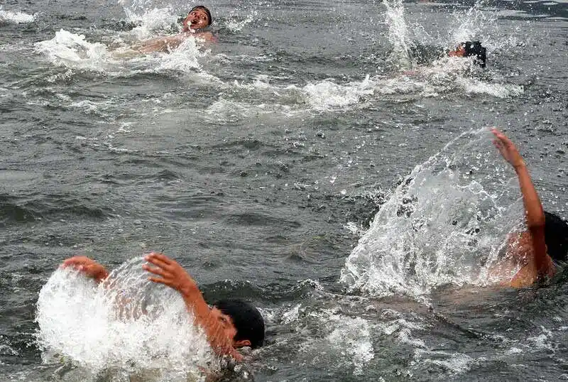 swimming at nigeen lake