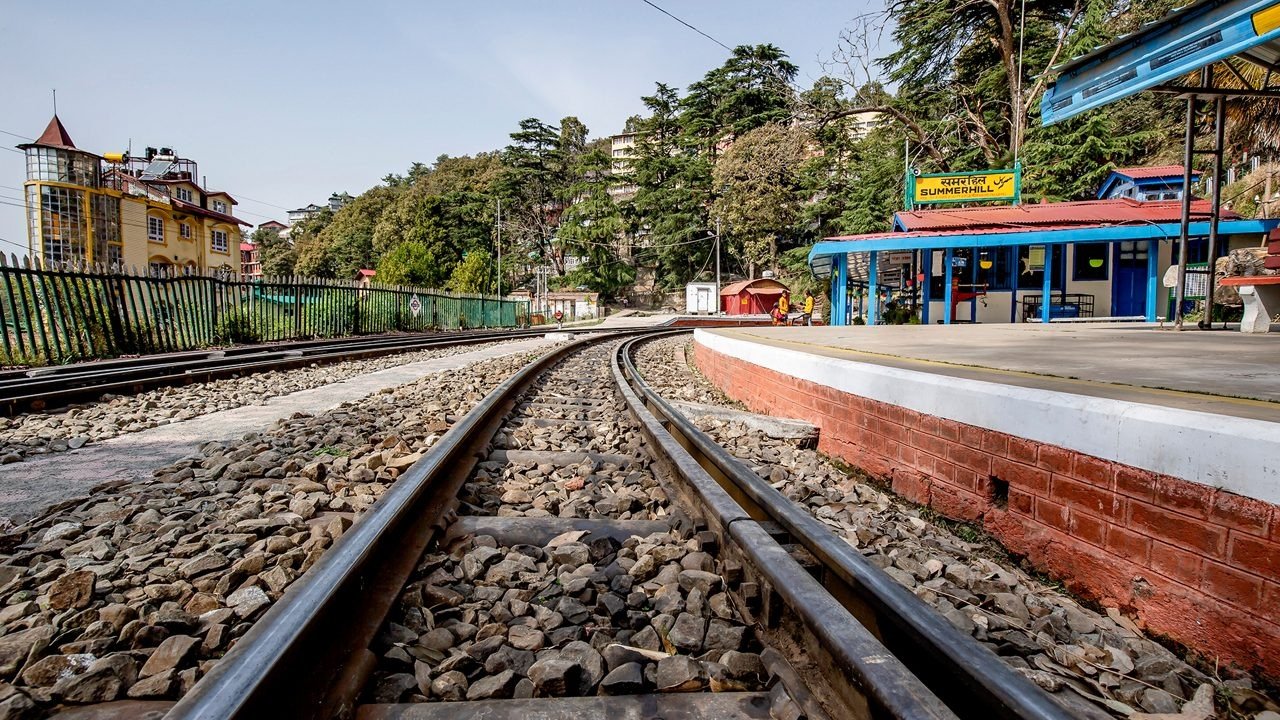 Railway tracks leading to Summer Hill station in Shimla
