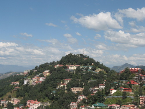 Prospect Hill in Shimla with buildings nestled among trees and hills