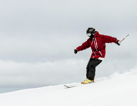 Skiing in Sonmarg on snowy slopes with the equipments