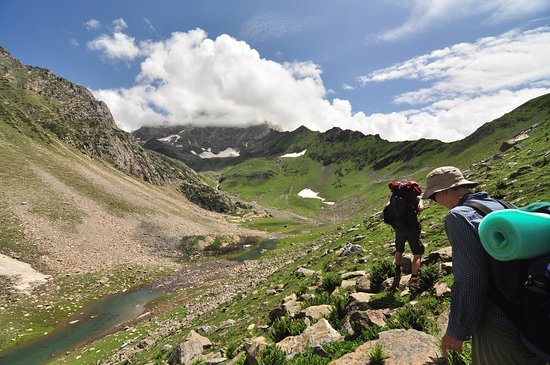 Trekking in Pahalgam through scenic mountain trails